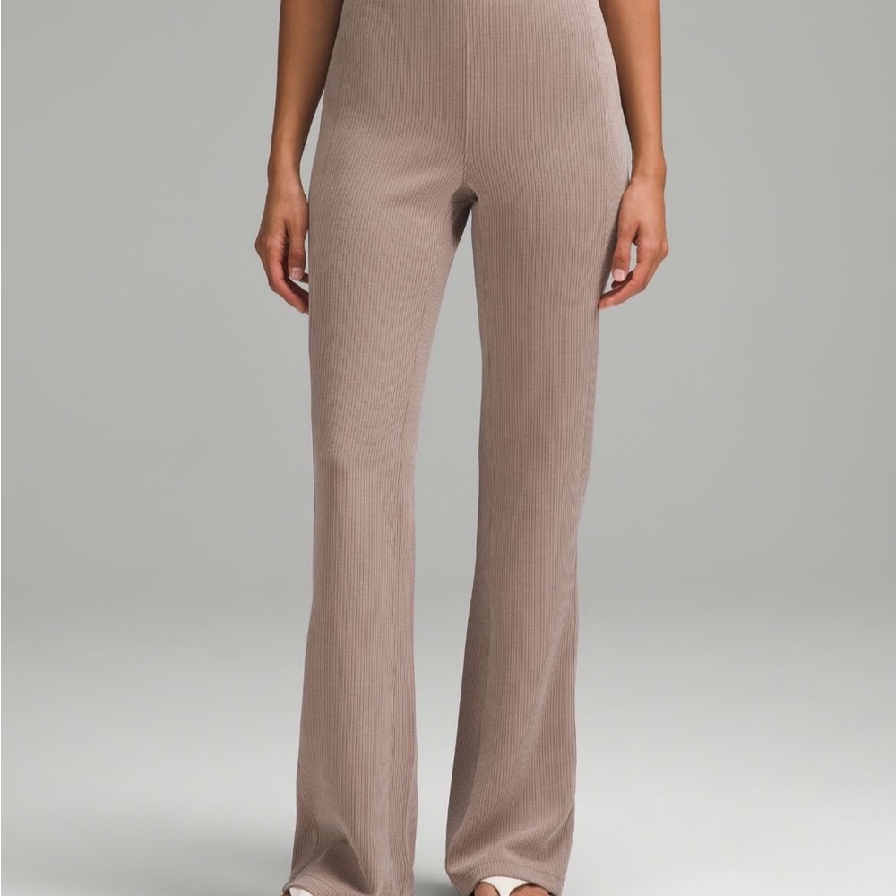 Lululemon Brown Ribbed Softstreme Flared Pants